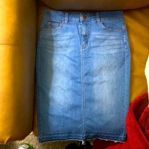 Jean Skirt with Slit in back